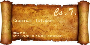 Csernai Talabor névjegykártya